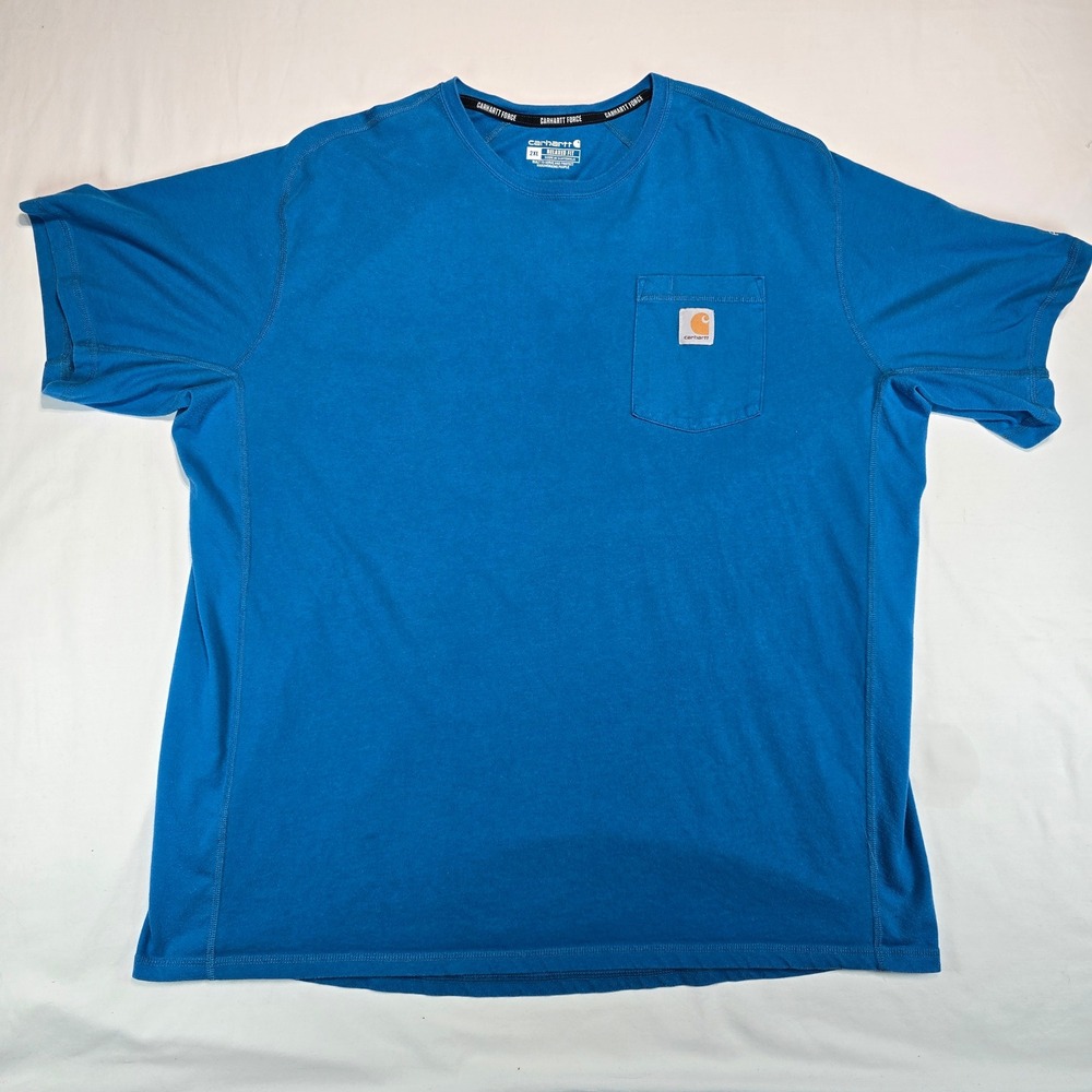 Carhartt Force Relaxed Fit Pocket T-Shirt Mens 2XL Blue TK4616-M Short Sleeve